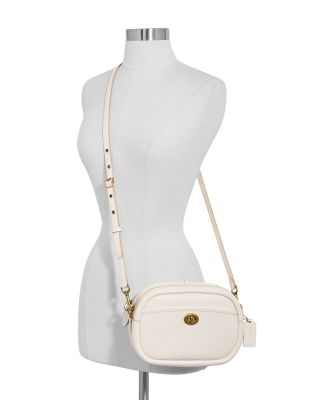 white and gold crossbody purse