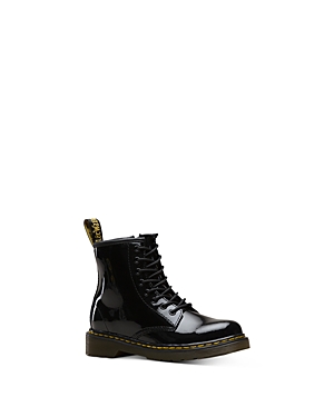 Shop Dr. Martens' Girls' 1460 Patent Lace & Zip Up Boots - Toddler, Little Kid In Black