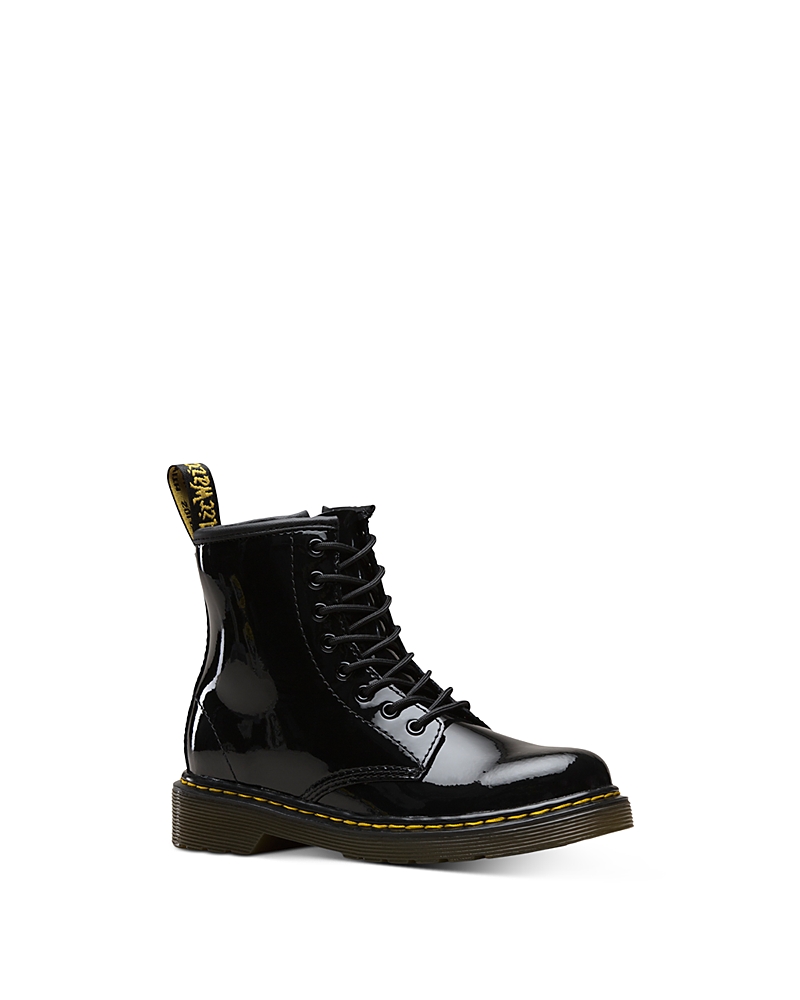 Dr. Martens Delaney Kids Black Patent Boots Colour: Black Patent, Size: Junior 3