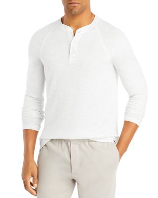 Faherty Long Sleeve Henley In Ivory Heather