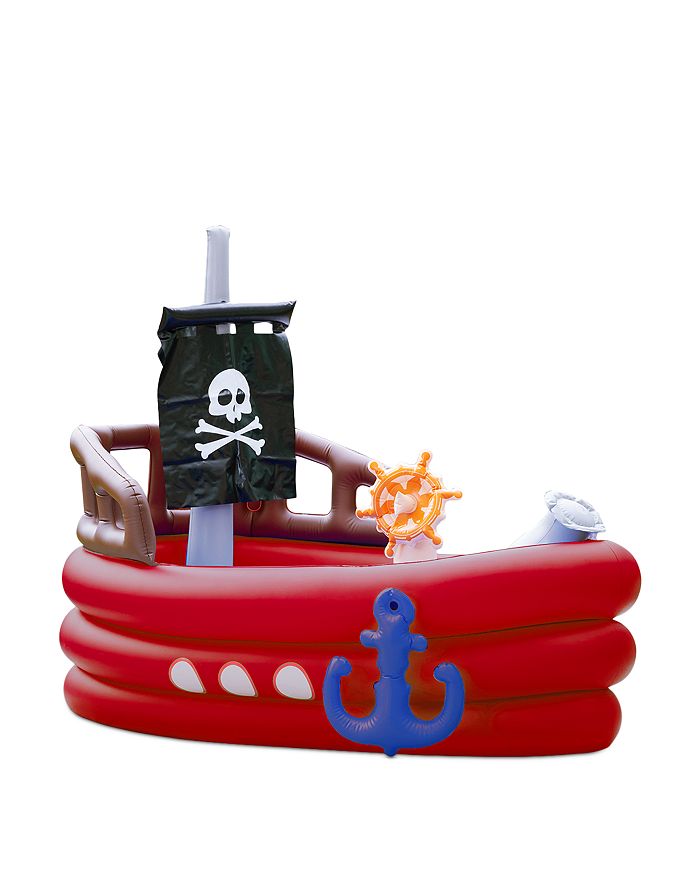 Swim Central Inflatable Red Pirate Boat Swimming Pool Float with