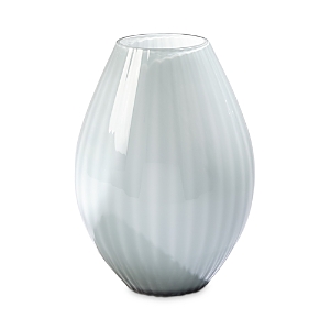 Global Views Small Cased Glass Stripe Vase In Blue/gray