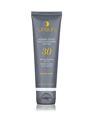 Unsun Cosmetics Mineral Tinted Face Sunscreen Lotion Spf 30 1.7 Oz. In Medium/dark