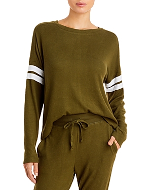 Aqua Athletic Stripe Sleeve Knit Sweatshirt - 100% Exclusive In Olive