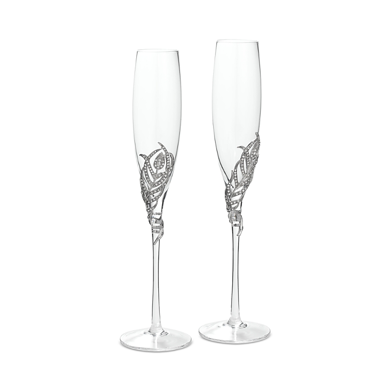Olivia Riegel Mora 2-piece Flute Glass Set In Silver