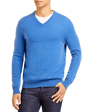 The Men's Store At Bloomingdale's Cashmere V-neck Sweater - 100% Exclusive In Cobalt
