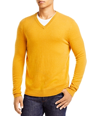 The Men's Store At Bloomingdale's Cashmere V-neck Sweater - 100% Exclusive In Pumpkin