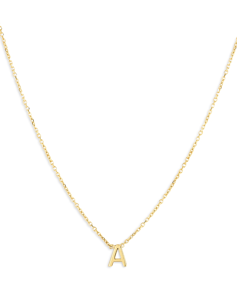 Moon & Meadow 14K Yellow Gold Initial Pendant Necklace, 16