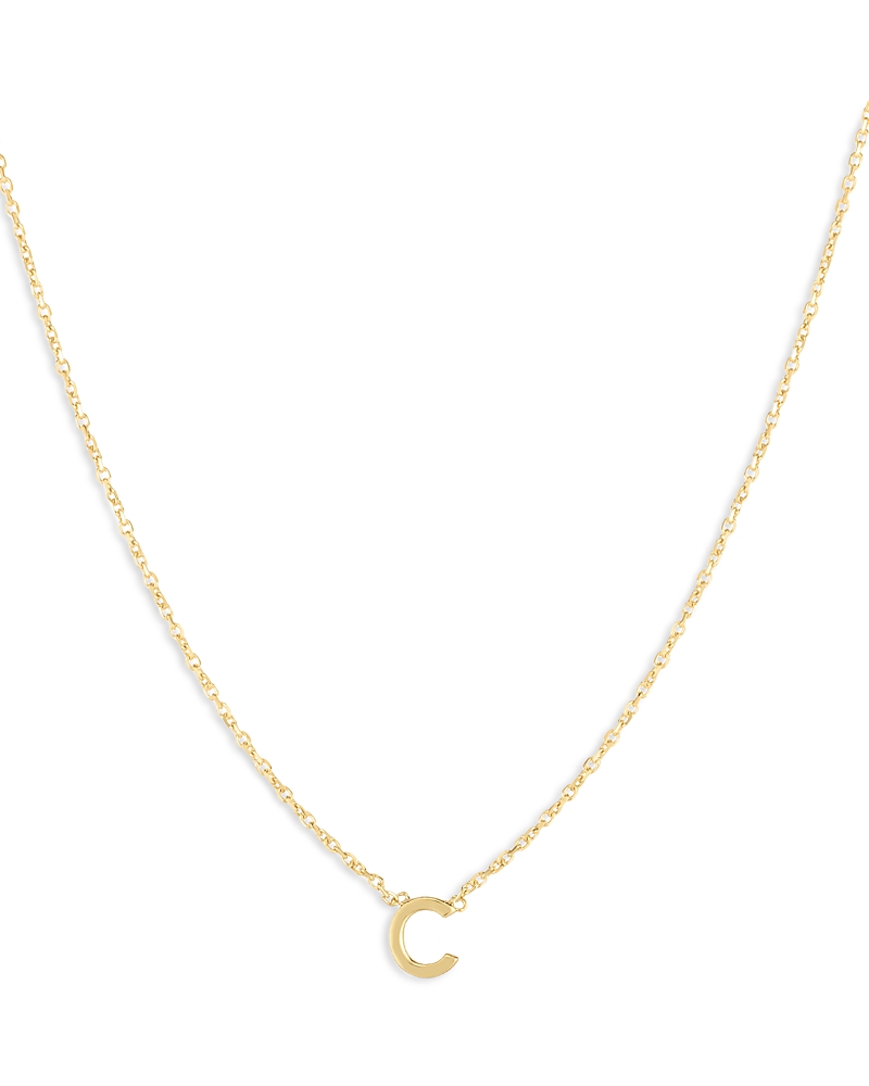 Moon & Meadow 14K Yellow Gold Initial Pendant Necklace, 16