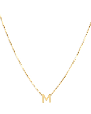 Moon & Meadow 14k Yellow Gold Initial Pendant Necklace In M