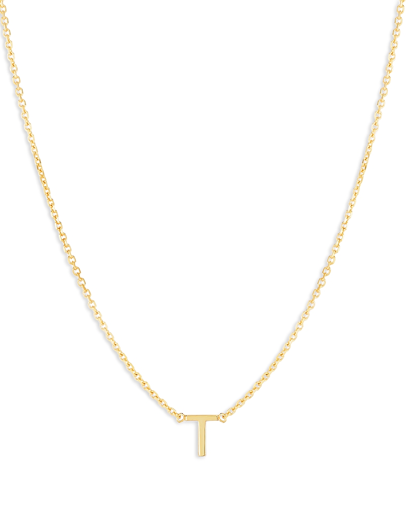 Moon & Meadow 14K Yellow Gold Initial Pendant Necklace, 16