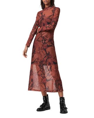 open lace back dress Allsaints Hadley Slip Dress - Pink