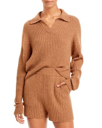 rag & bone Maxine Ribbed Knit Polo Sweater | Bloomingdale's