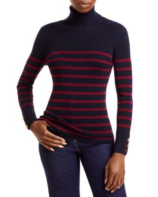 Vanessa Bruno Black red Stripe Wool top Cashmere Sweater Size Small