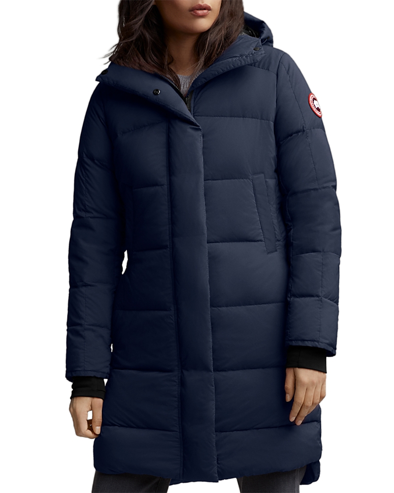 Canada Goose Alliston Packable Mid-length Down Coat In Atlantic Navy