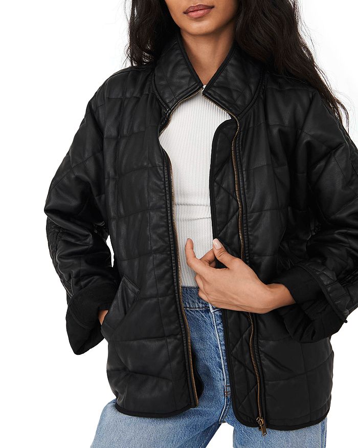 Free People Quilted Vegan Leather Bomber Jacket | Bloomingdale's