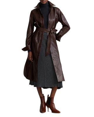 Ralph Lauren Leather Shirt Dress | Bloomingdale's Women