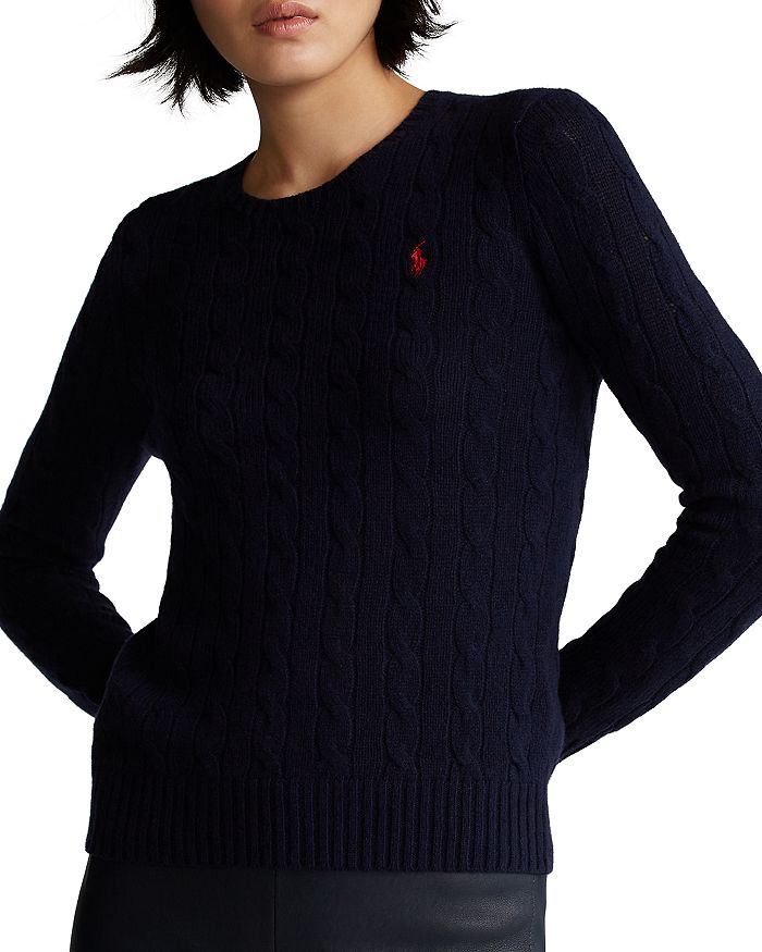 Ralph Lauren Cable Knit Crewneck Sweater | Bloomingdale's