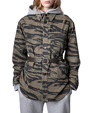 ZADIG & VOLTAIRE TROY CAMOUFLAGE MILITARY JACKET,SKCD0501F