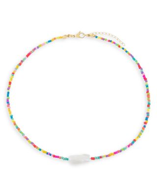 Adinas Jewels Color Bead & Freshwater Baroque Pearl Choker 