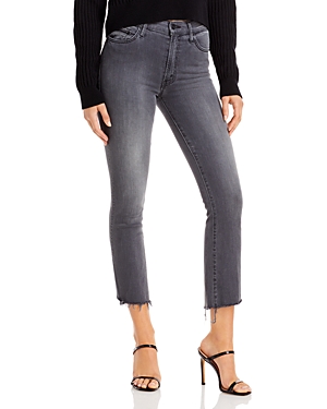 MOTHER THE INSIDER HIGH RISE CROP STEP FRAY BOOTCUT JEANS IN DANCING IN THE MOONLIGHT,1157-180