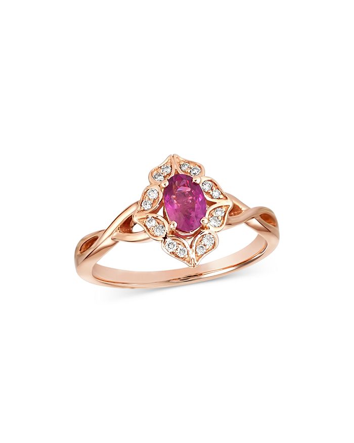 Bloomingdale's - Ruby & Diamond Art Deco Ring in 14K Rose Gold - 100% Exclusive