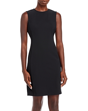 Shop Theory Precision Ponte Fitted Shift Dress In Black
