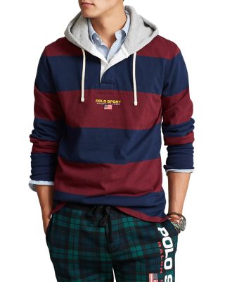 ralph lauren hooded rugby shirt