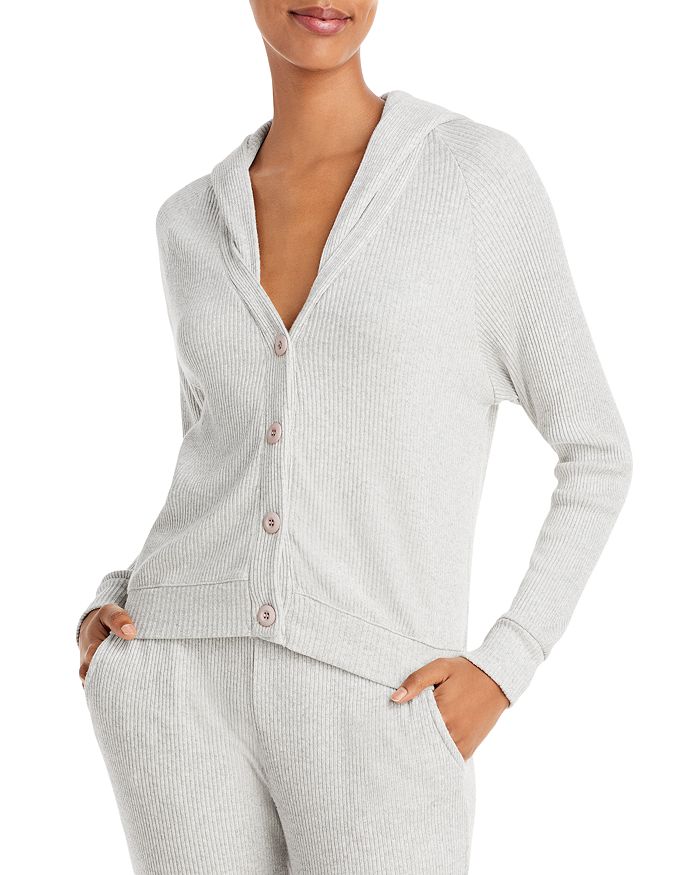 Monrow Ribbed Hooded Cardigan Bloomingdale s