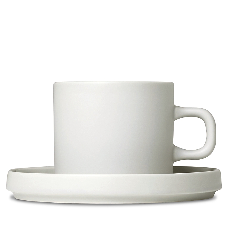 Blomus Pilar Coffee Cups With Saucers, Set Of 2 In Cream
