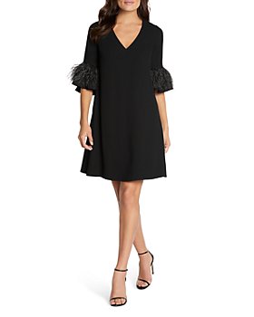 Cocktail Shift Dress 3/4 Sleeve Crew Neck Party Everyday Tunic Sizes 8-14 FA413 