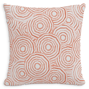 Cloth & Company The Umbrella Swirl Linen Decorative Pillow With Feather Insert, 20 X 20 In Coral