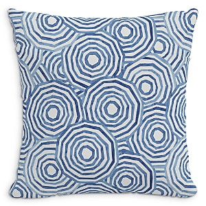 Cloth & Company The Umbrella Swirl Linen Decorative Pillow With Feather Insert, 20 X 20 In Navy