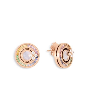 Roberto Coin 18K Rose Gold Love in Verona Multi Gemstone & Diamond Stud Earrings