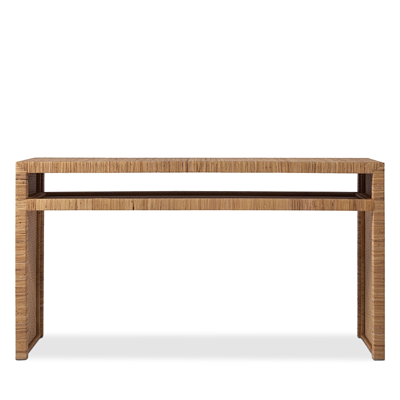 Universal Long Key Console Table In Wrapped Split Rattan