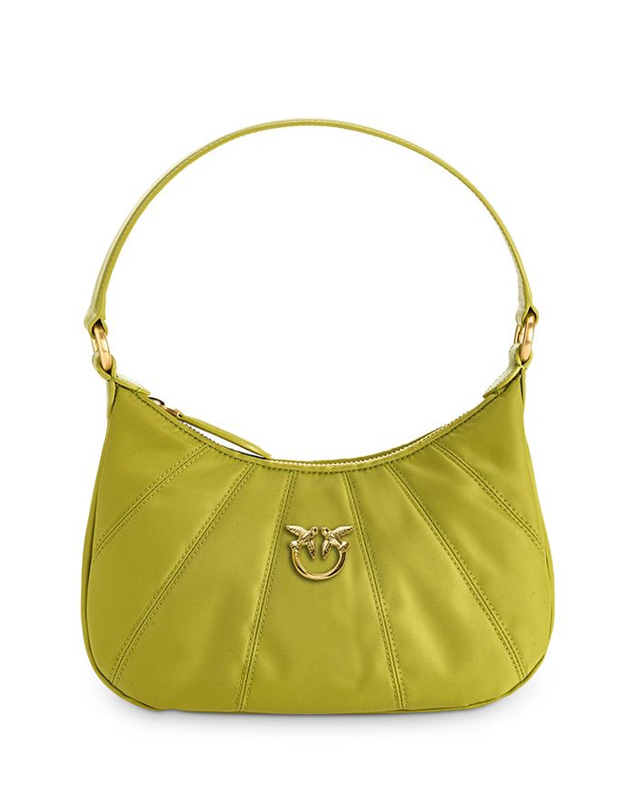 Crescent-shaped Designer Crossbody Chain Handbag, Yellow