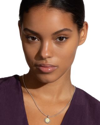 Sterling Silver and 18K Yellow Gold Signature Caviar Initial Pendant Necklace, 16"