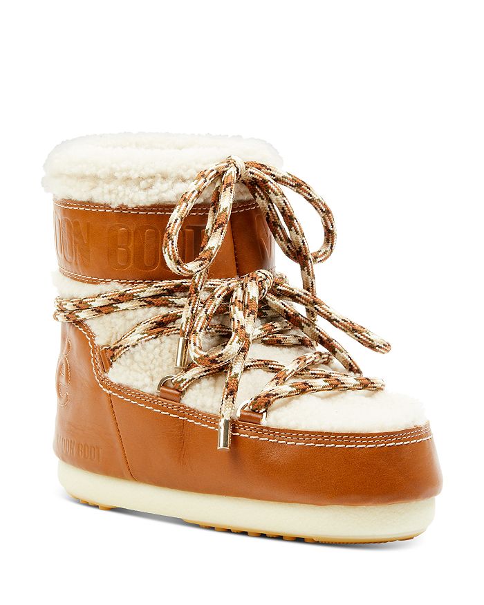 Chloé Moon Boot x Chloé Shearling & Leather Snow Boots | Bloomingdale's