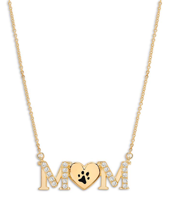Bloomingdale's - Diamond "Dog Mom" Pendant Necklace in 14K Yellow Gold, 0.20 ct. t.w. - 100% Exclusive