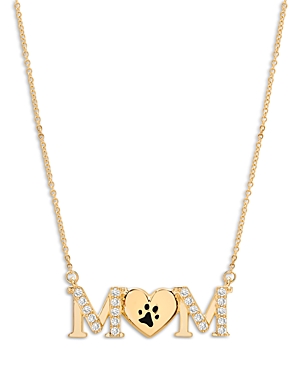 Bloomingdale's Diamond Dog Mom Pendant Necklace In 14k Yellow Gold, 0.20 Ct. T.w. - 100% Exclusive In White/gold