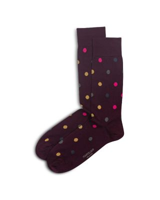 Marcoliani Multi Dot Crew Socks In Berry
