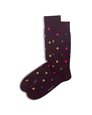 Marcoliani Multi Dot Crew Socks In Berry