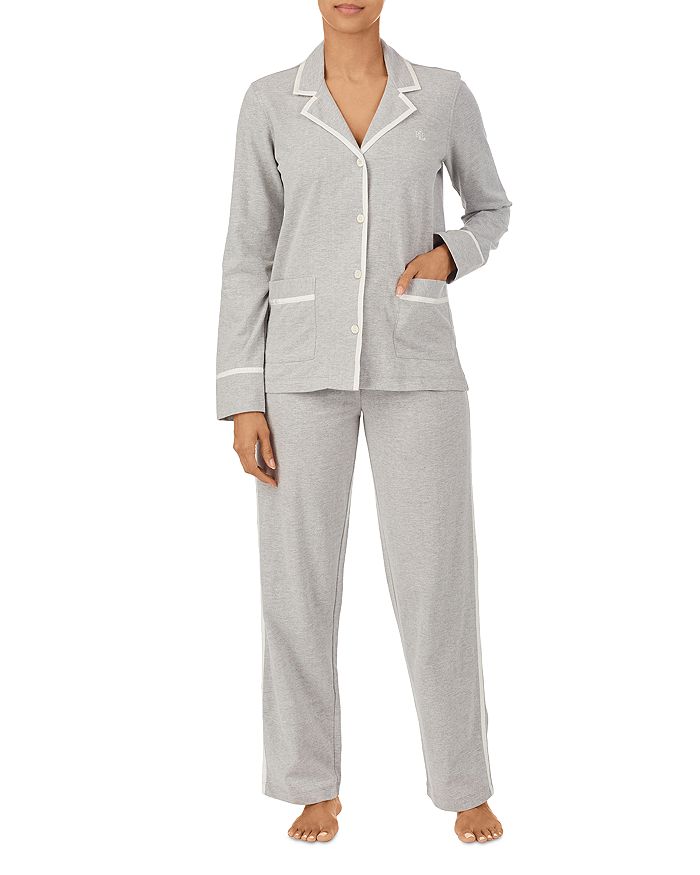 Ralph Lauren Long Sleeve Notch Collar Pajama Set | Bloomingdale's