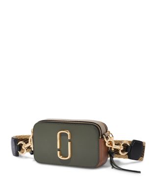 Marc Jacobs Snapshot Leather Crossbody In Dark Green