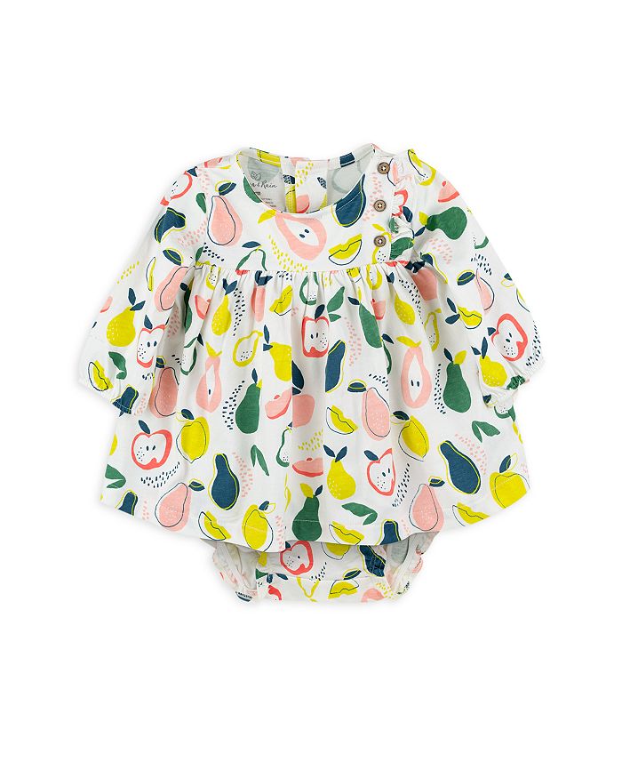 Oliver Rain Girls Organic Cotton Fruit Print Dress Bloomers
