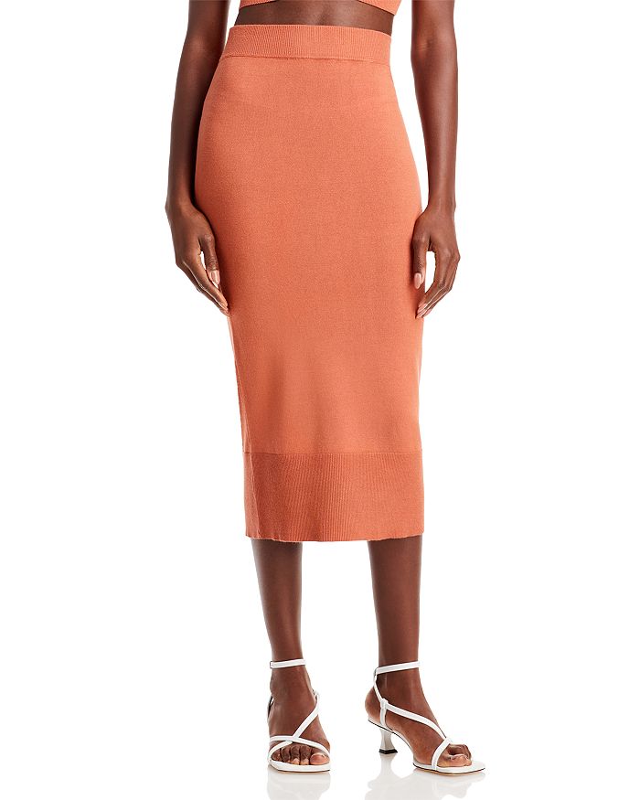 AQUA Knit Midi Pencil Skirt 100 Exclusive Bloomingdale s