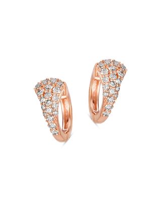 champagne diamond hoop earrings