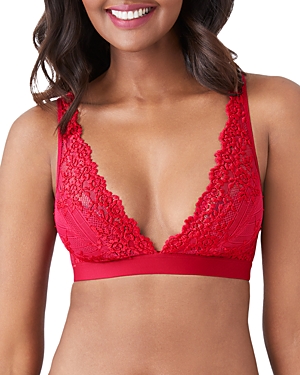 Wacoal Embrace Lace Convertible Plunge Soft Cup Wireless Bra In Persian Red