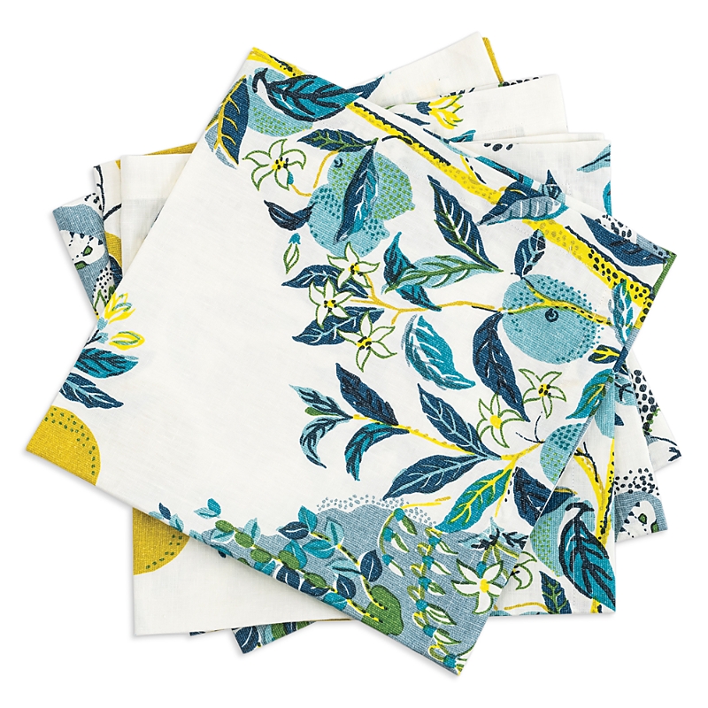 Matouk Citrus Garden Napkins, Set Of 4 In Pool