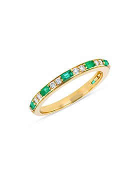 Bloomingdale's - Emerald & Diamond Stacking Band in 14K Yellow Gold - 100% Exclusive